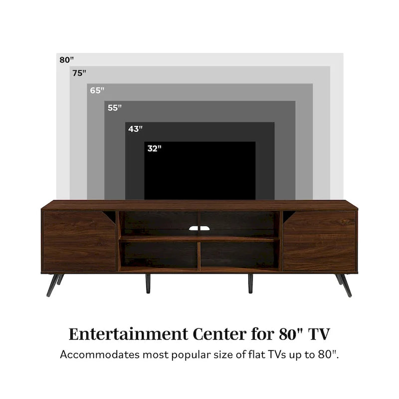 Mobile porta TV da 70 pollici Mid-Century Modern con contenitore