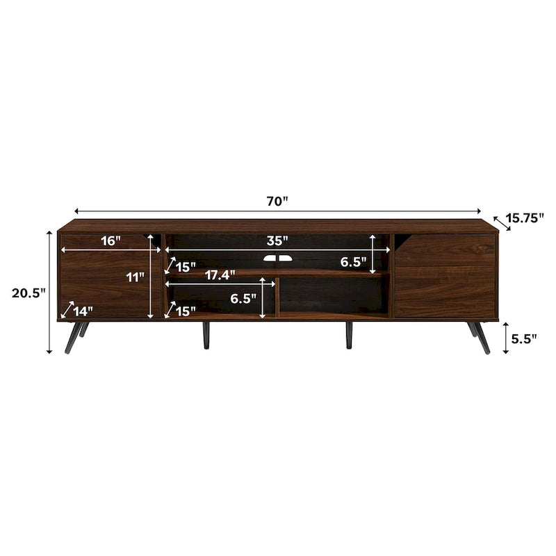 Mobile porta TV da 70 pollici Mid-Century Modern con contenitore