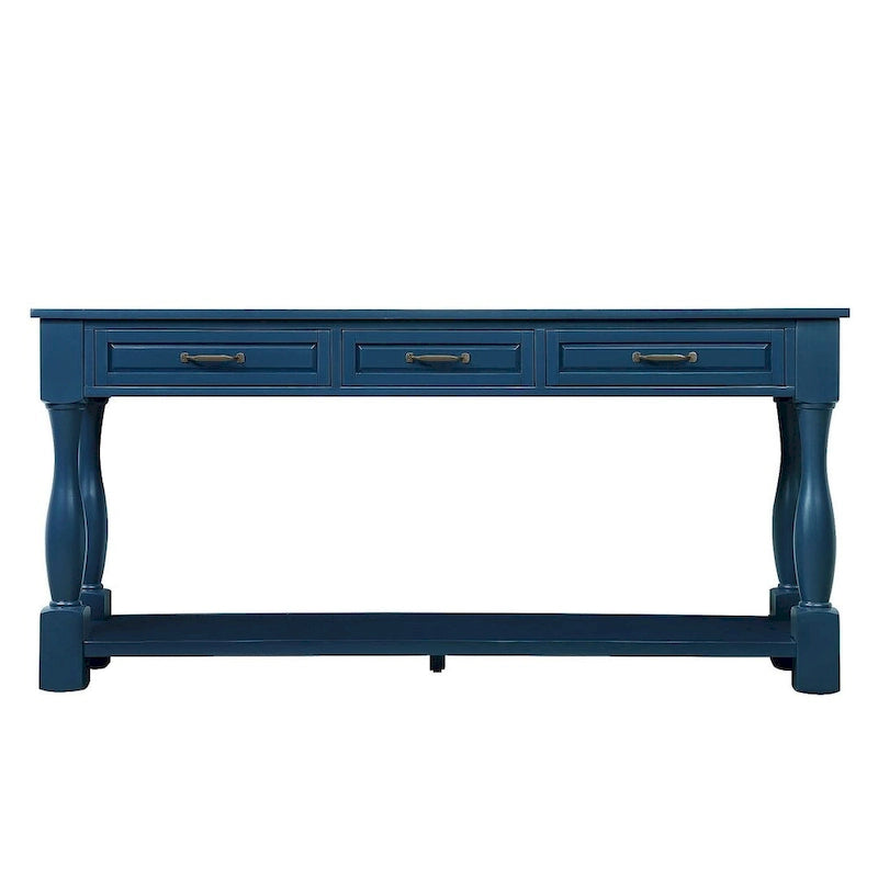 Consolle in legno massiccio da 63 pollici con 3 cassetti e 1 ripiano inferiore