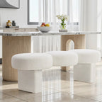 Panca da camera da letto imbottita Boucle 56,3W per ingresso o fondo letto - 56,3W x 19,7D x 17,7H