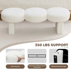 Panca da camera da letto imbottita Boucle 56,3W per ingresso o fondo letto - 56,3W x 19,7D x 17,7H