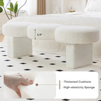 Panca da camera da letto imbottita Boucle 56,3W per ingresso o fondo letto - 56,3W x 19,7D x 17,7H