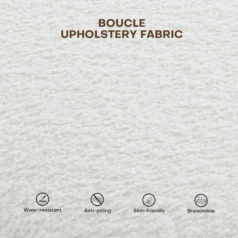 Panca da camera da letto imbottita Boucle 56,3W per ingresso o fondo letto - 56,3W x 19,7D x 17,7H
