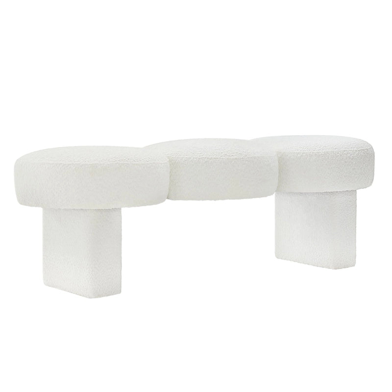 Panca da camera da letto imbottita Boucle 56,3W per ingresso o fondo letto - 56,3W x 19,7D x 17,7H
