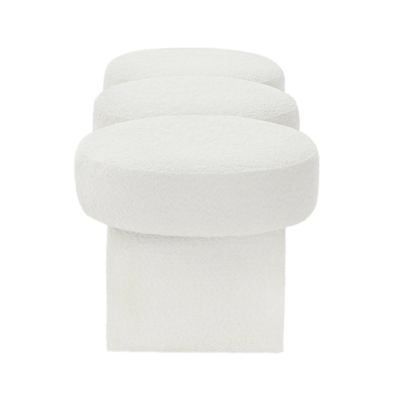 Panca da camera da letto imbottita Boucle 56,3W per ingresso o fondo letto - 56,3W x 19,7D x 17,7H
