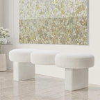 Panca da camera da letto imbottita Boucle 56,3W per ingresso o fondo letto - 56,3W x 19,7D x 17,7H