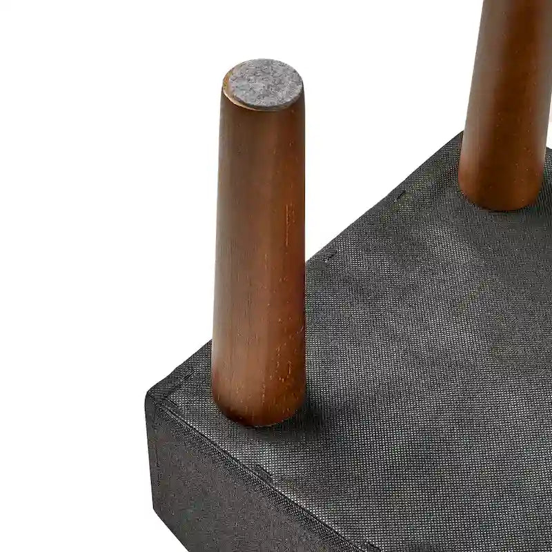 Sgabello Ottomano Piccolo, Poggiapiedi Ottomano in Lino con Gambe, Poggiapiedi Rettangolare Imbottito per Divano, Soggiorno, Sotto Scrivania