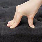 Sgabello Ottomano Piccolo, Poggiapiedi Ottomano in Lino con Gambe, Poggiapiedi Rettangolare Imbottito per Divano, Soggiorno, Sotto Scrivania