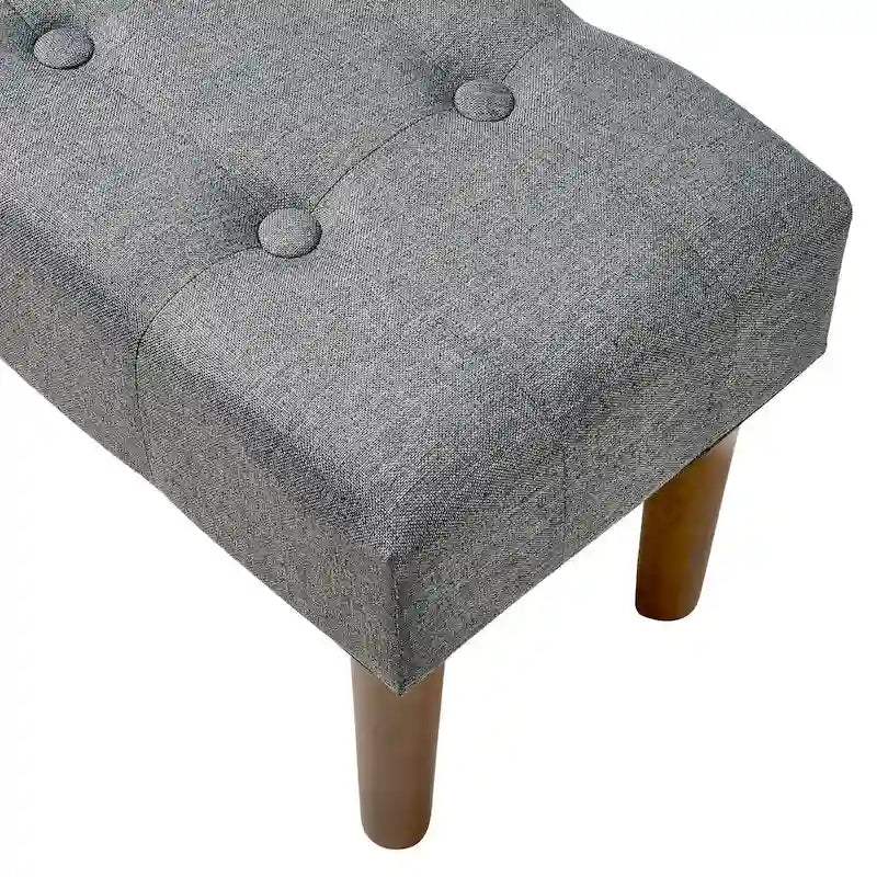 Sgabello Ottomano Piccolo, Poggiapiedi Ottomano in Lino con Gambe, Poggiapiedi Rettangolare Imbottito per Divano, Soggiorno, Sotto Scrivania