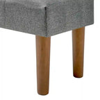 Sgabello Ottomano Piccolo, Poggiapiedi Ottomano in Lino con Gambe, Poggiapiedi Rettangolare Imbottito per Divano, Soggiorno, Sotto Scrivania