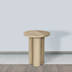 Tavolino rotondo in legno di mango con 3 gambe a pilastro - 45 cm