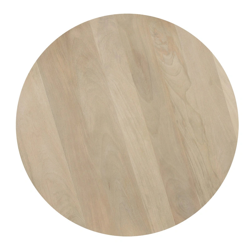 Tavolino rotondo in legno di mango con 3 gambe a pilastro - 45 cm
