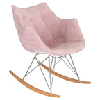 Poltrona a dondolo moderna per cameretta, rivestita in velluto - Poltrona accentata Mid-Century