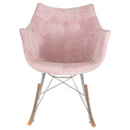 Poltrona a dondolo moderna per cameretta, rivestita in velluto - Poltrona accentata Mid-Century