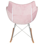 Poltrona a dondolo moderna per cameretta, rivestita in velluto - Poltrona accentata Mid-Century