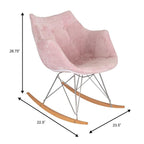 Poltrona a dondolo moderna per cameretta, rivestita in velluto - Poltrona accentata Mid-Century