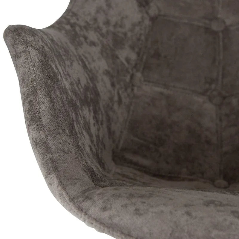 Poltrona a dondolo moderna per cameretta, rivestita in velluto - Poltrona accentata Mid-Century