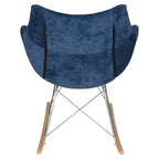 Poltrona a dondolo moderna per cameretta, rivestita in velluto - Poltrona accentata Mid-Century