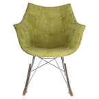 Poltrona a dondolo moderna per cameretta, rivestita in velluto - Poltrona accentata Mid-Century