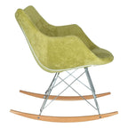 Poltrona a dondolo moderna per cameretta, rivestita in velluto - Poltrona accentata Mid-Century