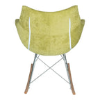 Poltrona a dondolo moderna per cameretta, rivestita in velluto - Poltrona accentata Mid-Century