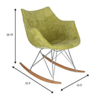 Poltrona a dondolo moderna per cameretta, rivestita in velluto - Poltrona accentata Mid-Century