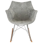 Poltrona a dondolo moderna per cameretta, rivestita in velluto - Poltrona accentata Mid-Century