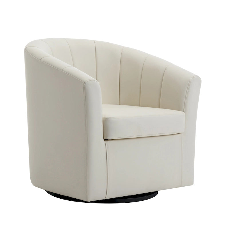 Poltroncina girevole a 360° con base in legno massello