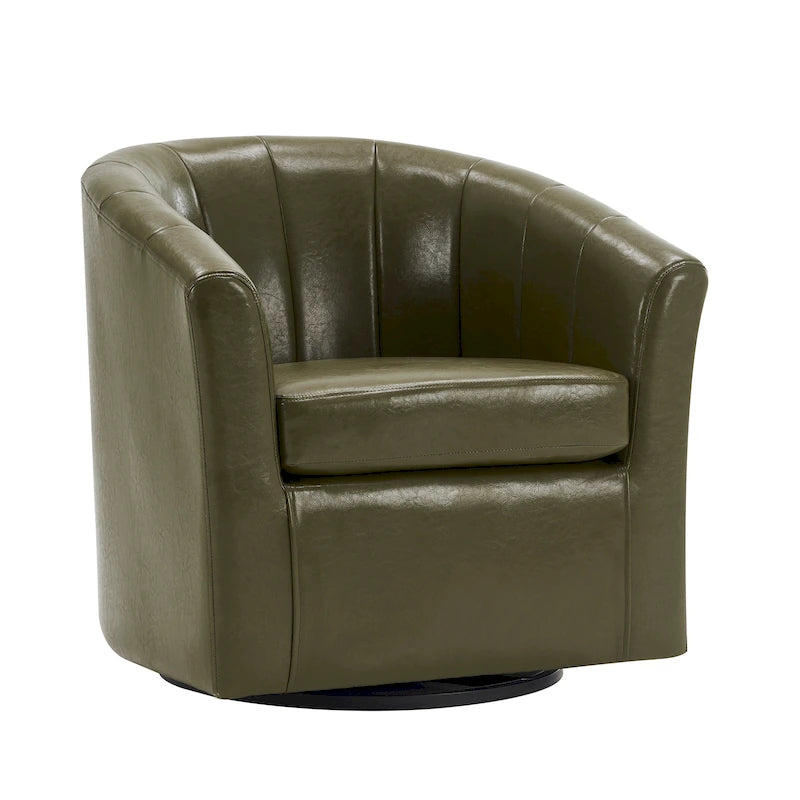Poltroncina girevole a 360° con base in legno massello