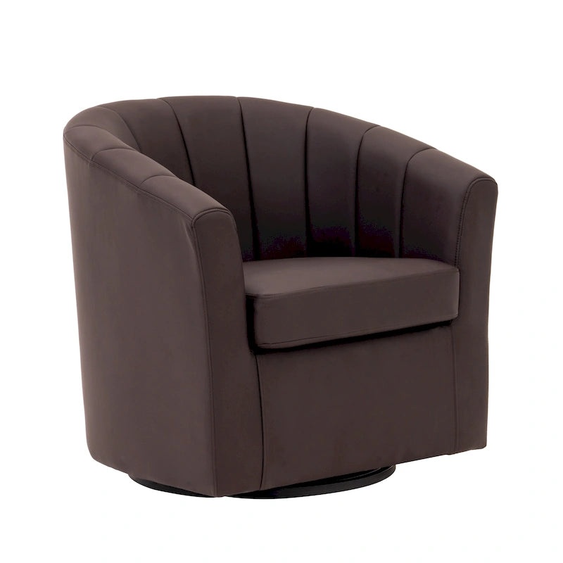 Poltroncina girevole a 360° con base in legno massello