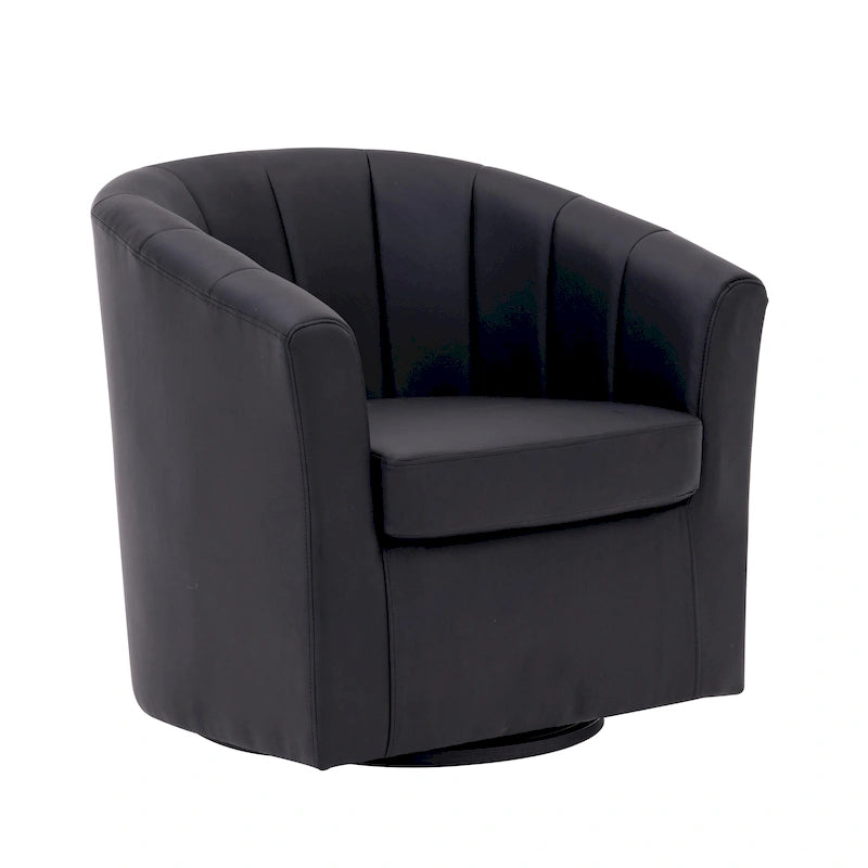 Poltroncina girevole a 360° con base in legno massello