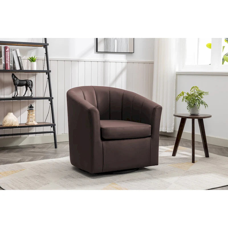 Poltroncina girevole a 360° con base in legno massello