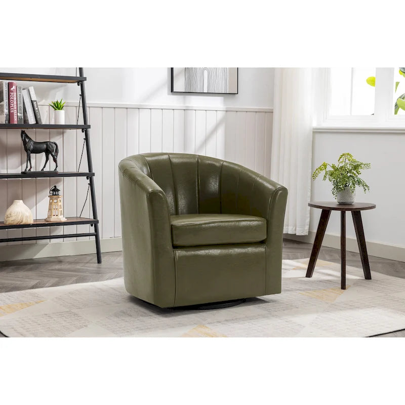 Poltroncina girevole a 360° con base in legno massello