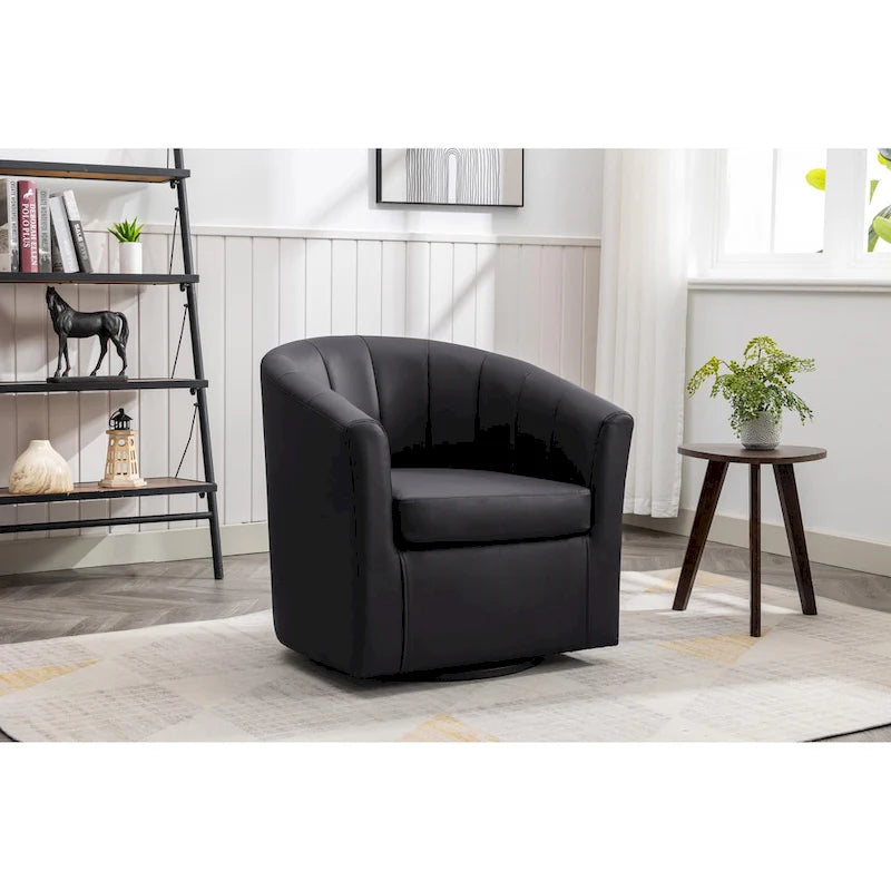 Poltroncina girevole a 360° con base in legno massello
