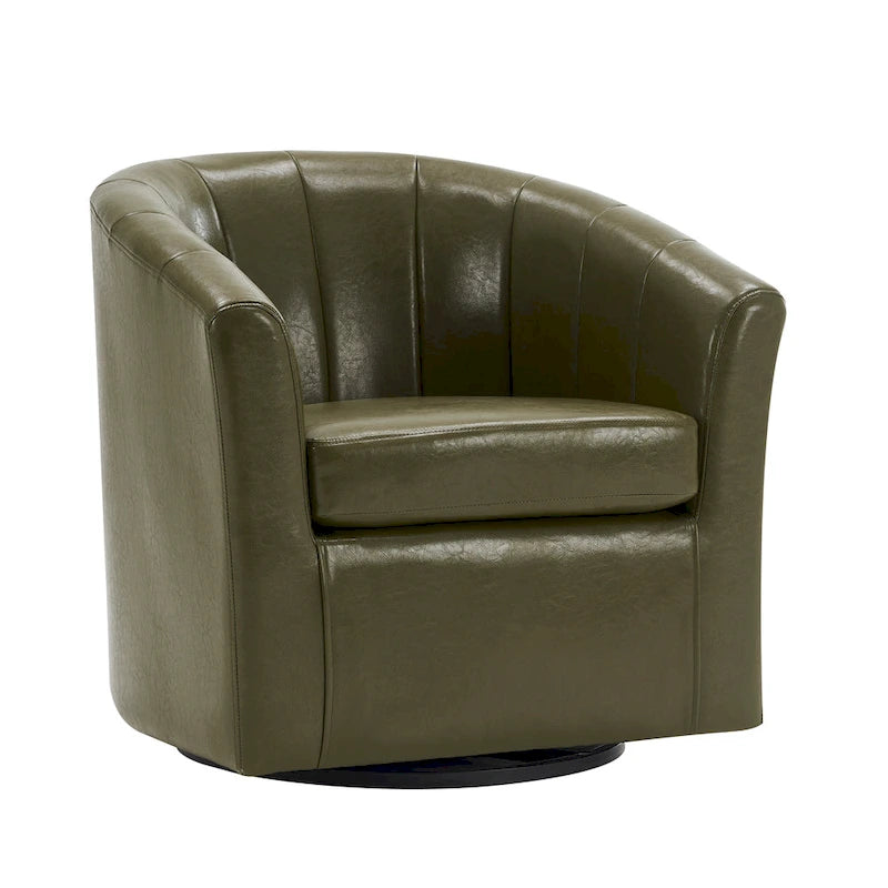 Poltroncina girevole a 360° con base in legno massello