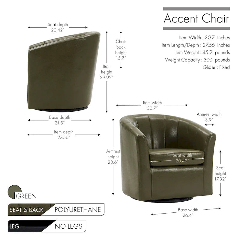 Poltroncina girevole a 360° con base in legno massello