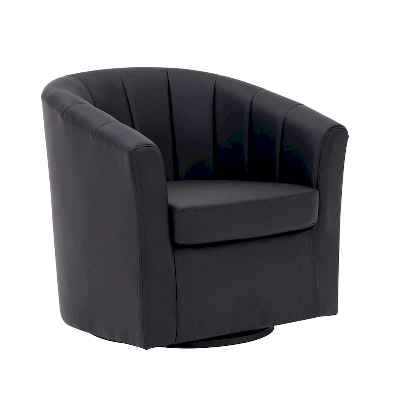 Poltroncina girevole a 360° con base in legno massello