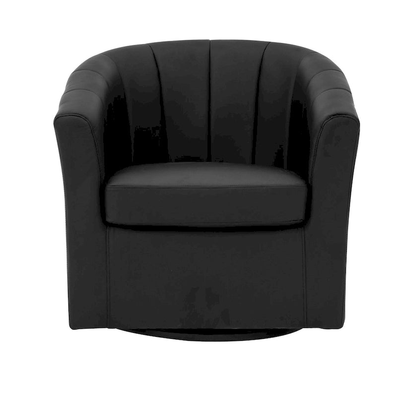 Poltroncina girevole a 360° con base in legno massello