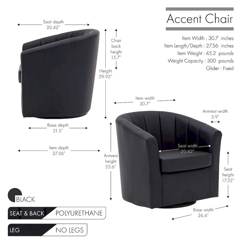 Poltroncina girevole a 360° con base in legno massello