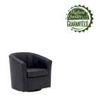 Poltroncina girevole a 360° con base in legno massello