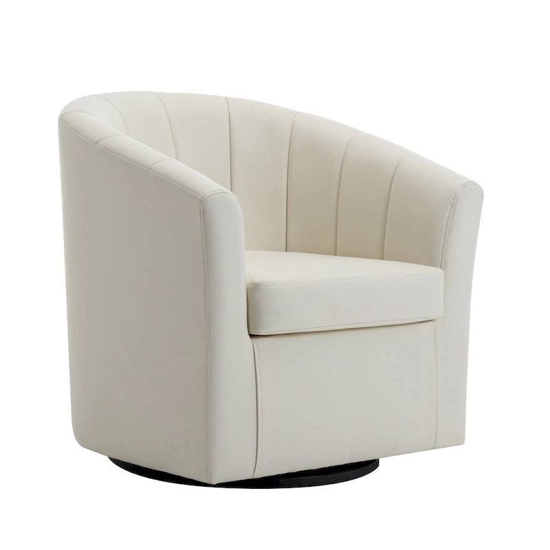 Poltroncina girevole a 360° con base in legno massello