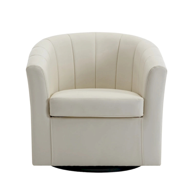 Poltroncina girevole a 360° con base in legno massello