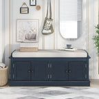 Storage Bench with 4 Doors and Adjustable Shelves