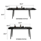 Set da pranzo allungabile da 9 pezzi da 160 cm a 240 cm con piano in pietra sinterizzata e 8 sedie