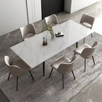 Set da pranzo allungabile da 9 pezzi da 160 cm a 240 cm con piano in pietra sinterizzata e 8 sedie