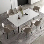 Set da pranzo allungabile da 9 pezzi da 160 cm a 240 cm con piano in pietra sinterizzata e 8 sedie