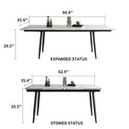 Set da pranzo allungabile da 9 pezzi da 160 cm a 240 cm con piano in pietra sinterizzata e 8 sedie