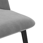Sedie da pranzo laterali in velluto con gambe nere Set di 2