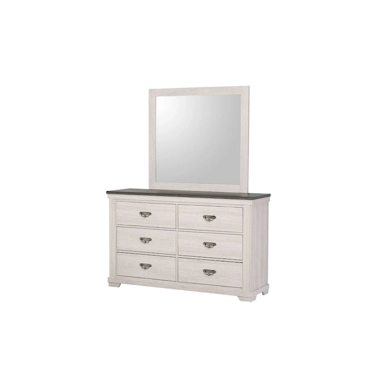 Set camera da letto 6 pezzi pannellato crema e marrone