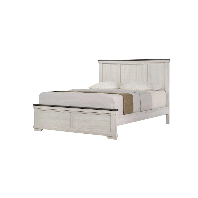 Set camera da letto 6 pezzi pannellato crema e marrone